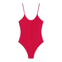 Body Bretelles Logo Imprime Rose Fonce