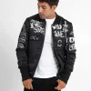 Bomber Imprime Crew Noir