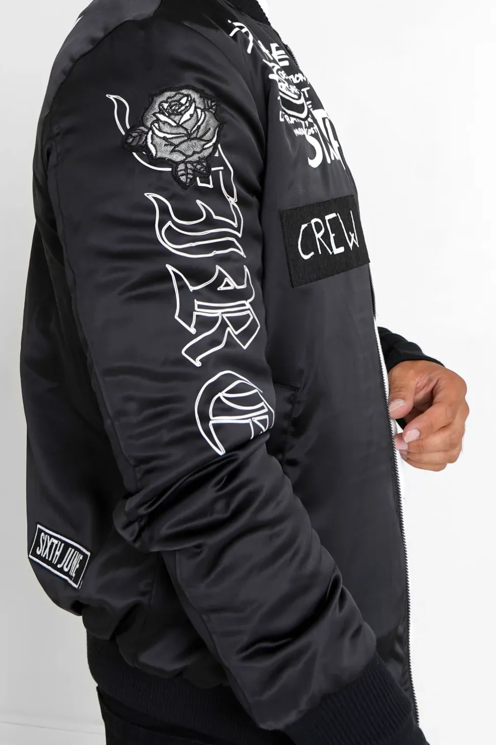 Bomber Imprime Crew Noir
