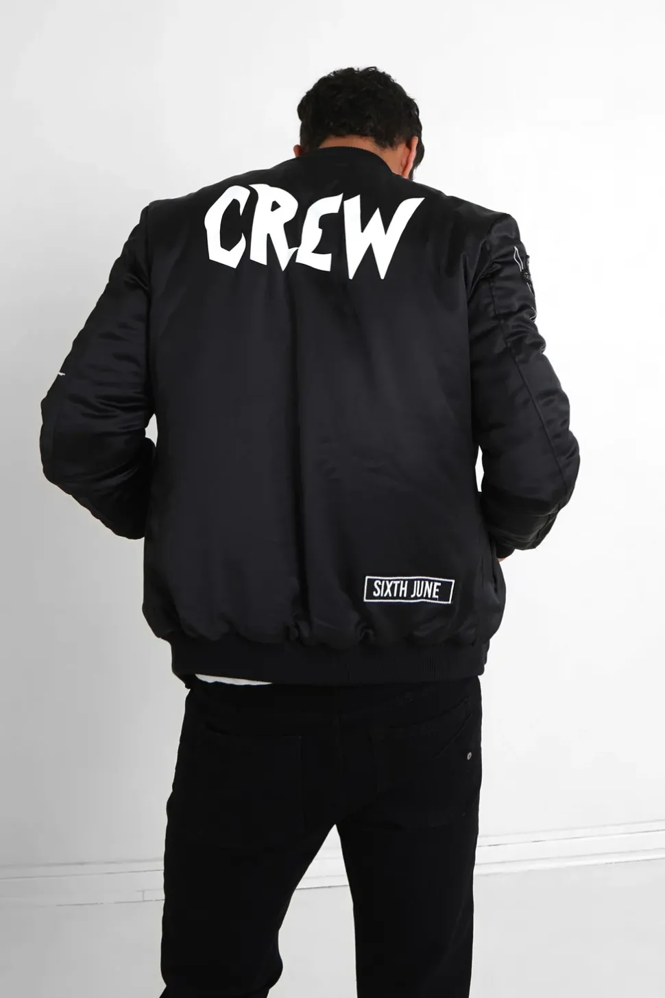 Bomber Imprime Crew Noir