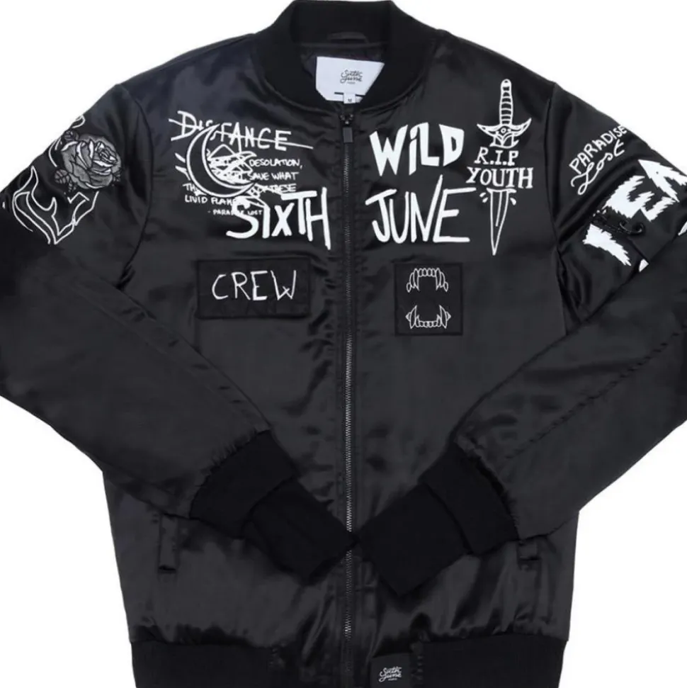 Bomber Imprime Crew Noir