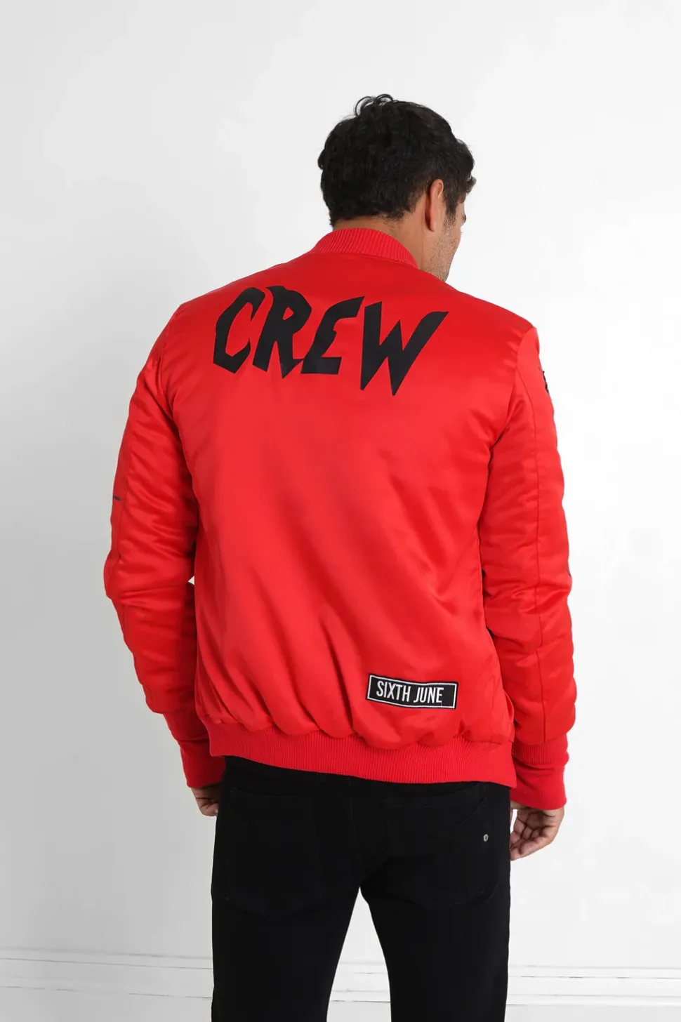 Bomber Imprime Crew Rouge