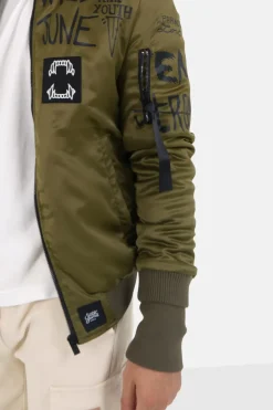 Bomber Imprime Crew Vert Kaki