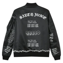 Bomber Inscription Gothique Noir