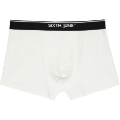Boxer Uni Bande Blanc Casse