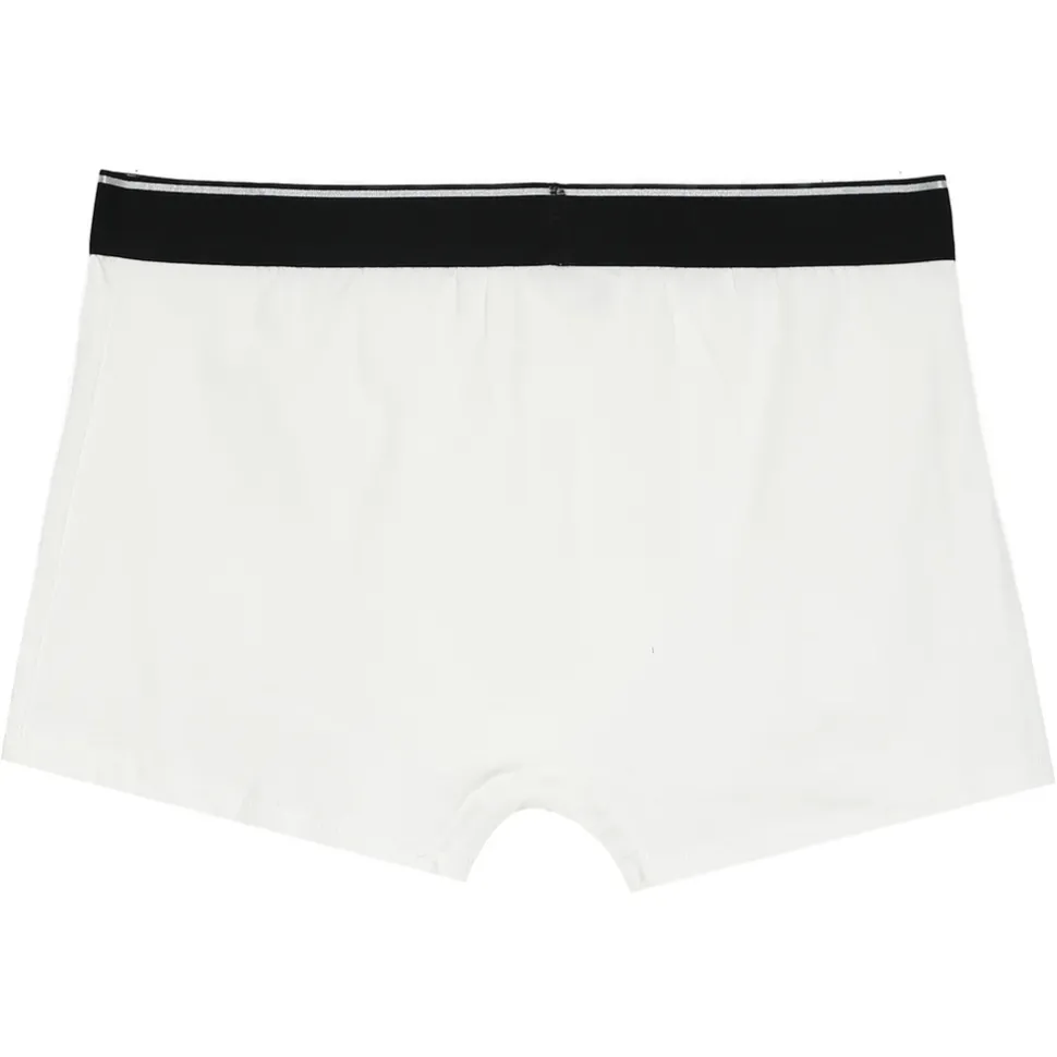 Boxer Uni Bande Blanc Casse