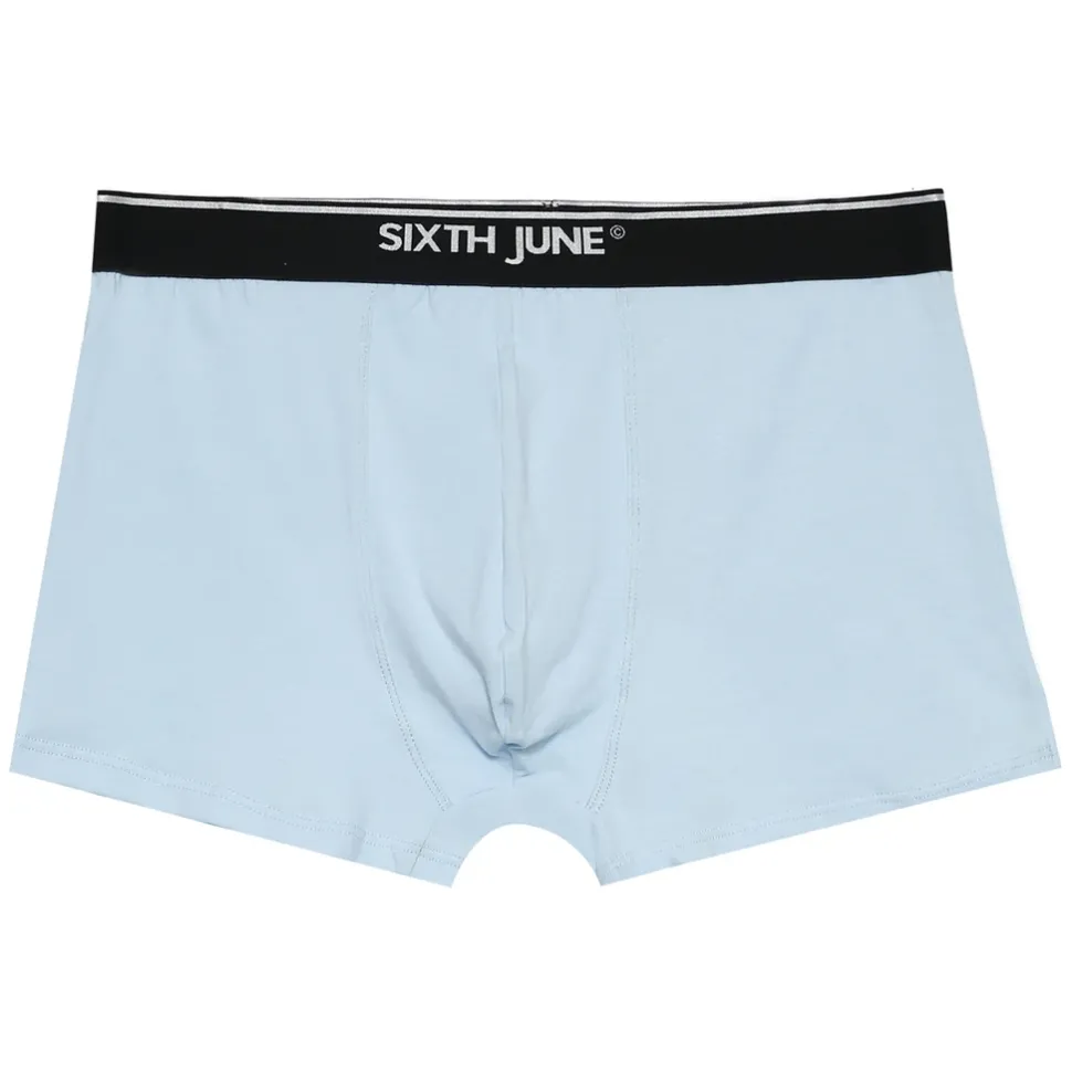 Boxer Uni Bande Bleu Clair