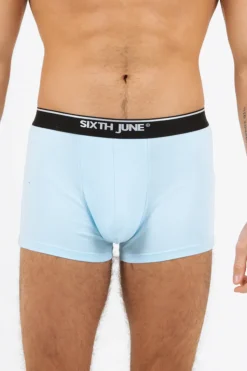 Boxer Uni Bande Bleu Clair