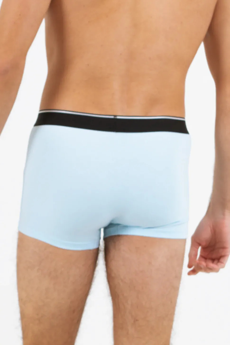 Boxer Uni Bande Bleu Clair