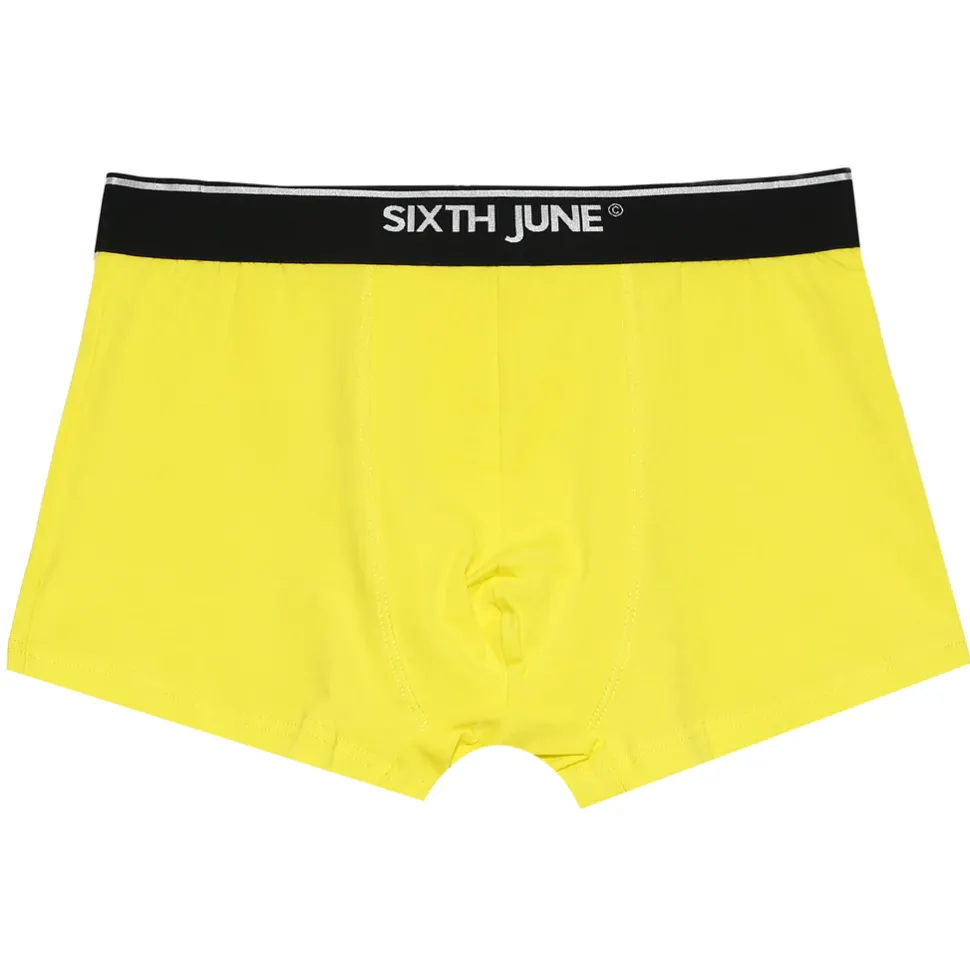 Boxer Uni Bande Jaune