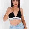 Brassiere Bretelles Bande Logo Noir