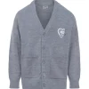 Cardigan Maille Coeur Brode Gris