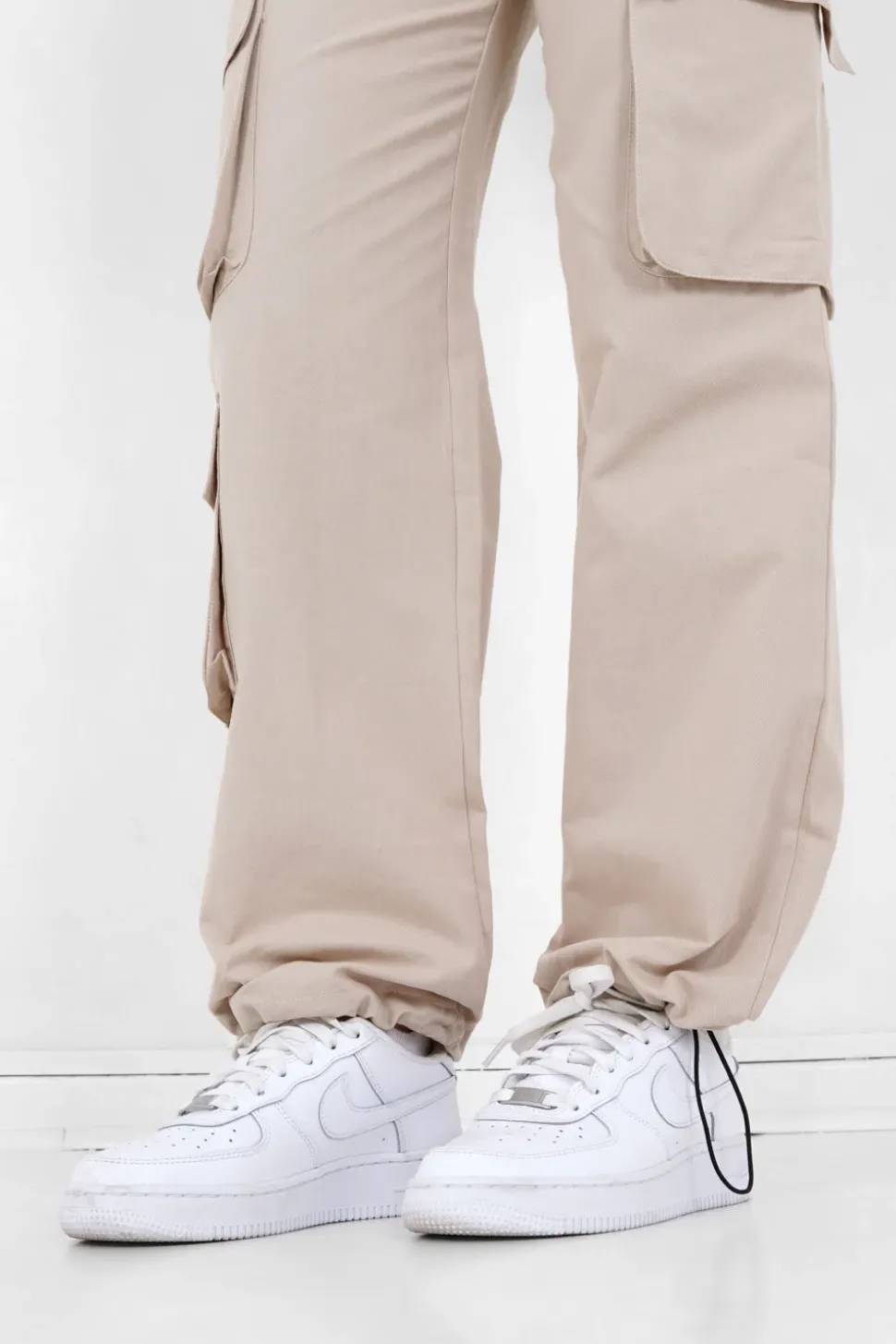 Cargo Jambes Larges Beige