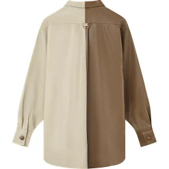 Chemise Bicolore Simili Cuir Beige