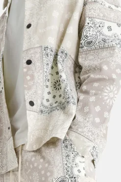 Chemise Cargo Bandana Patchwork Beige
