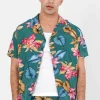 Chemise Fluide Fleurie Vert