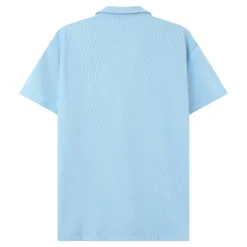 Chemise Manches Courtes Plisse Bleu Clair