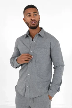 Chemise Manches Longues Gris