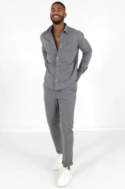 Chemise Manches Longues Gris