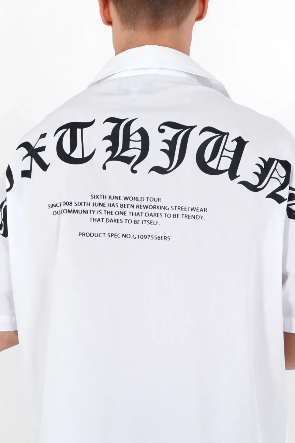 Chemise Oversize Logo Gothique Blanc