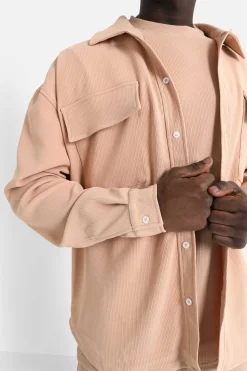 Chemise Plissee Loose Beige