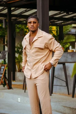 Chemise Plissee Loose Beige