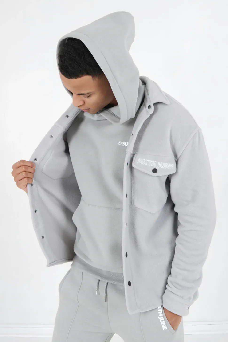 Chemise Polaire Logo Arriere Brode Gris