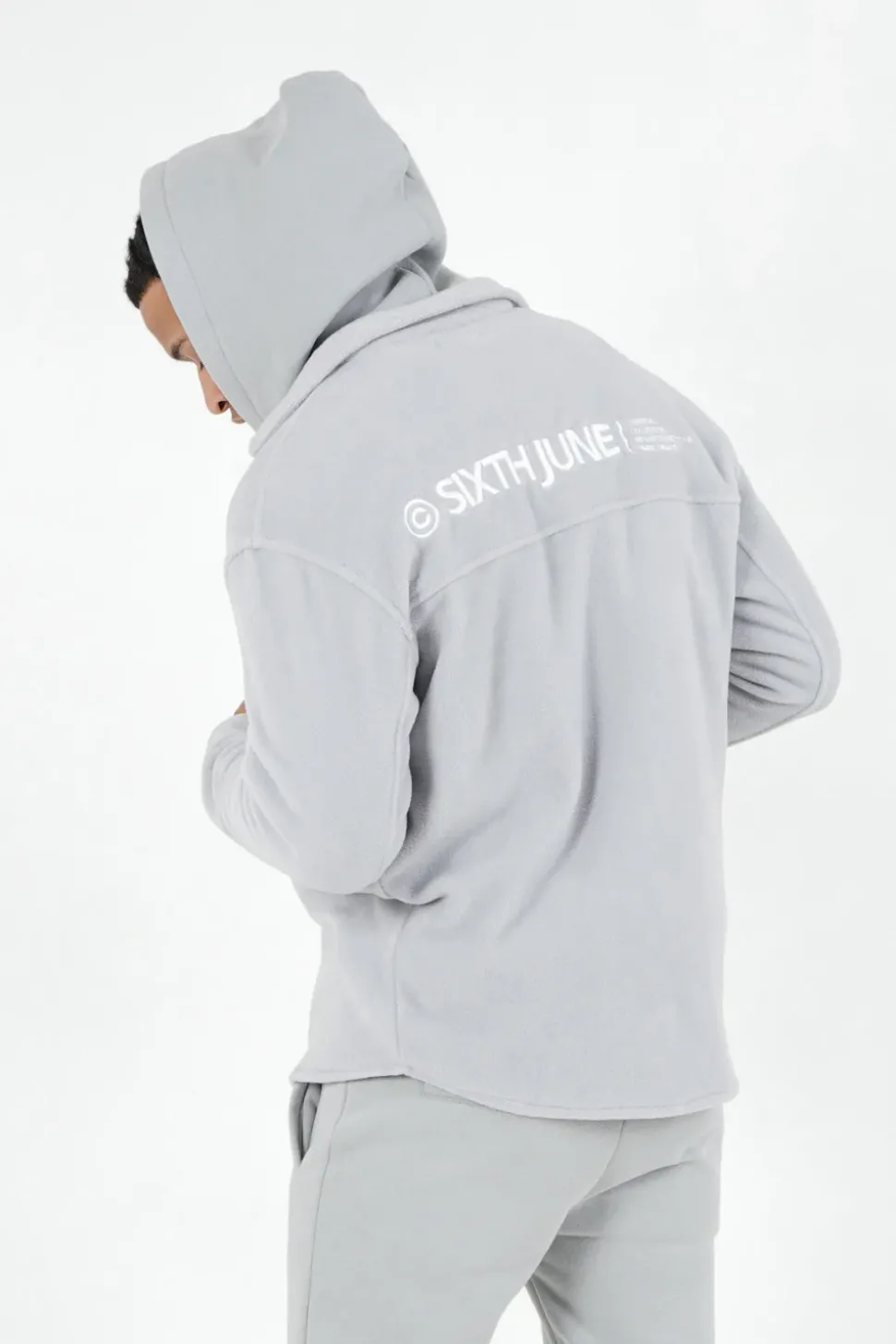 Chemise Polaire Logo Arriere Brode Gris