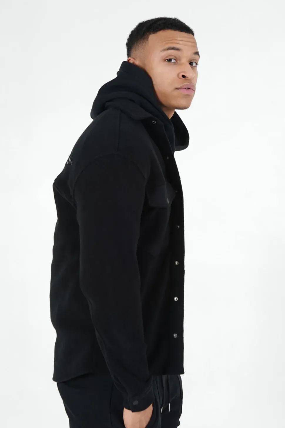 Chemise Polaire Logo Arriere Brode Noir