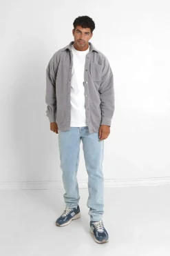 Chemise Polaire Patch Curly Gris Clair