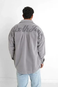 Chemise Polaire Patch Curly Gris Clair