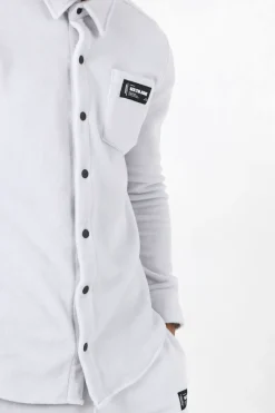 Chemise Polaire Poche Gris Clair