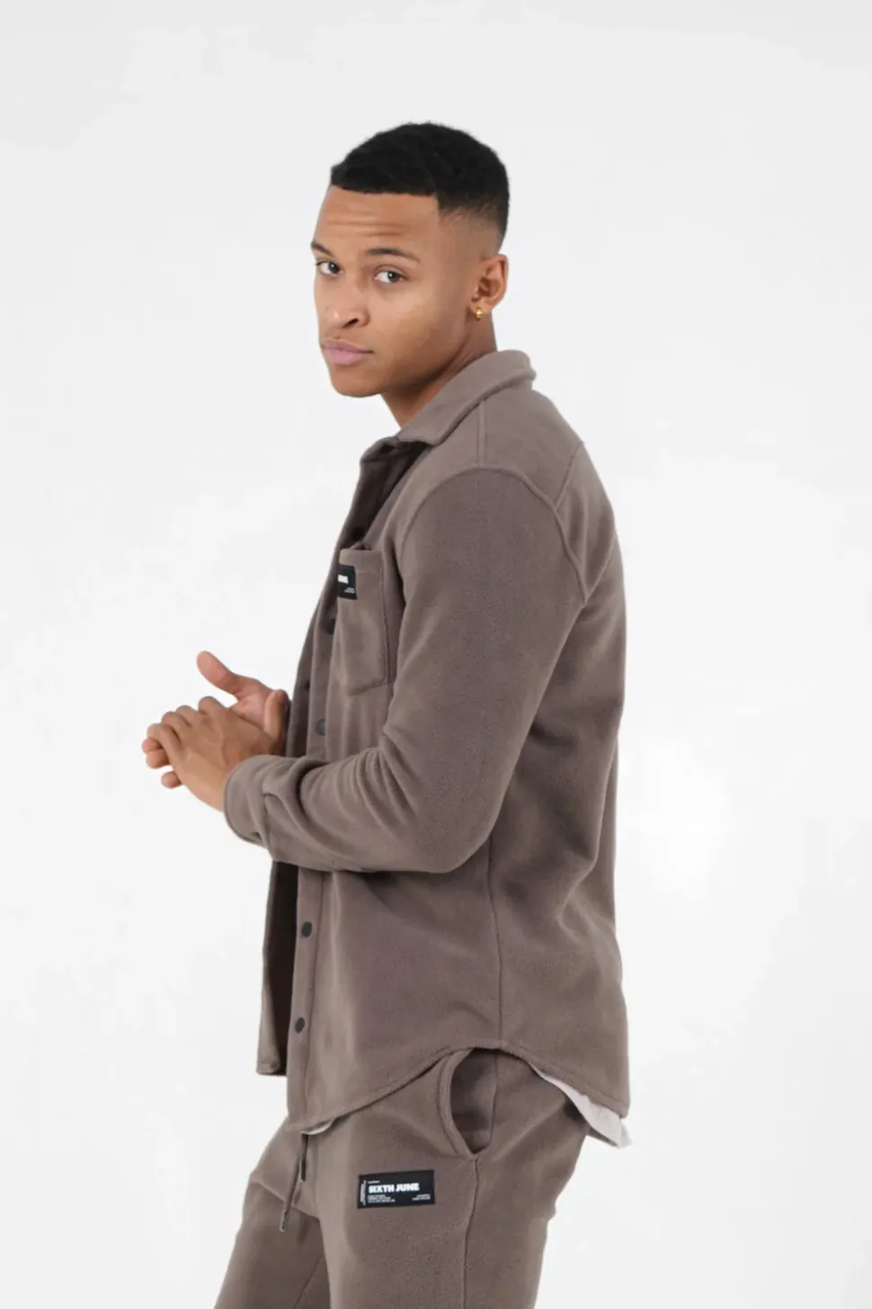 Chemise Polaire Poche Marron