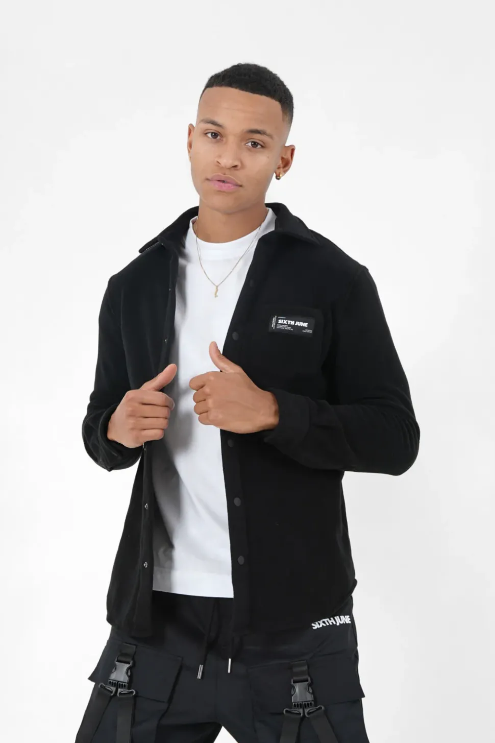 Chemise Polaire Poche Noir