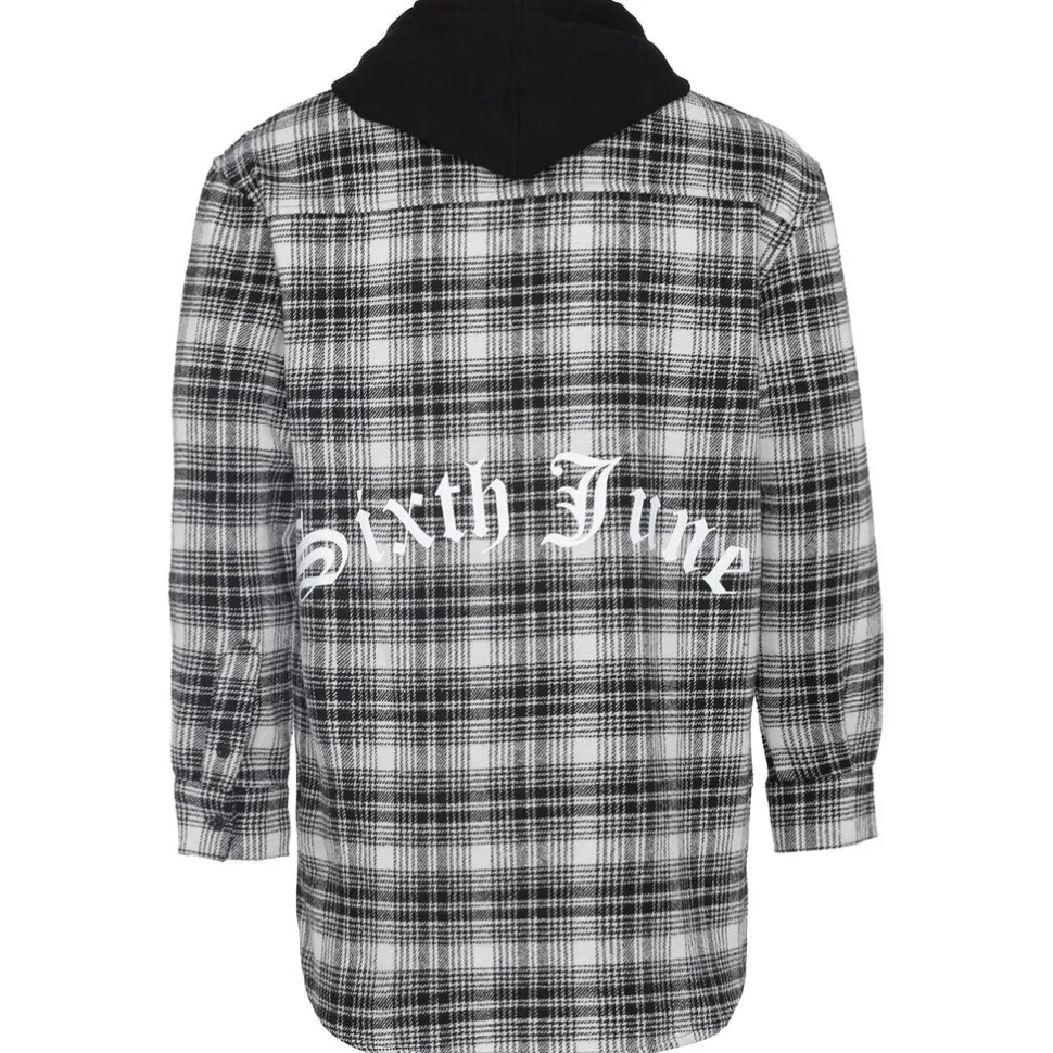 Chemise Tartan Capuche Noir