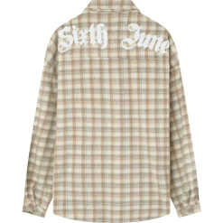 Chemise Tartan Patch Bouclette Beige