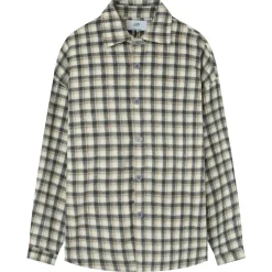 Chemise Tartan Patch Bouclette Gris
