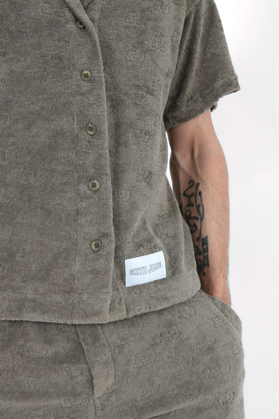 Chemise Towel Monogramme Vert Kaki