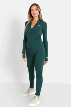 Combinaison Cotelee Logo Vert Fonce