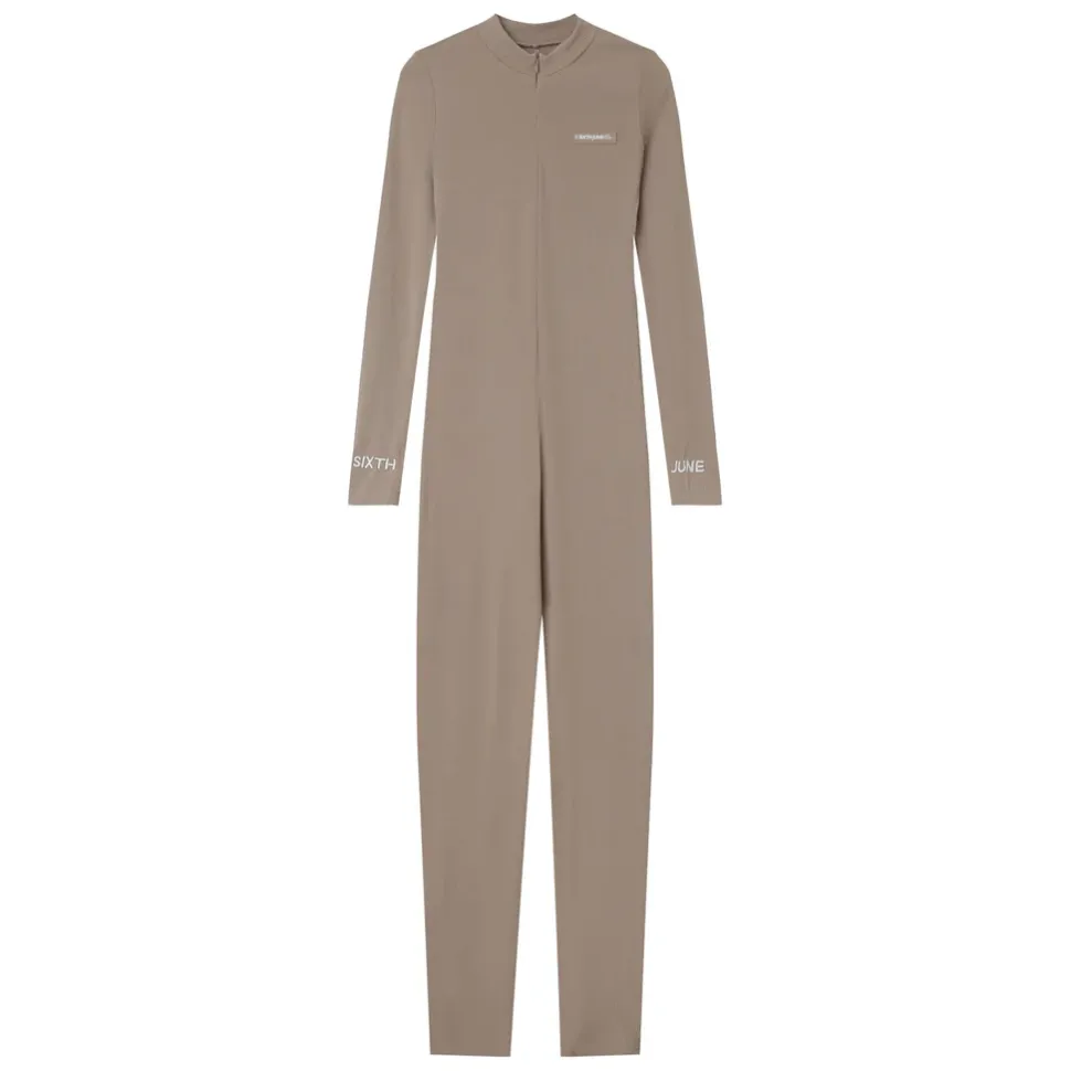 Combinaison Cotelee Logo Beige