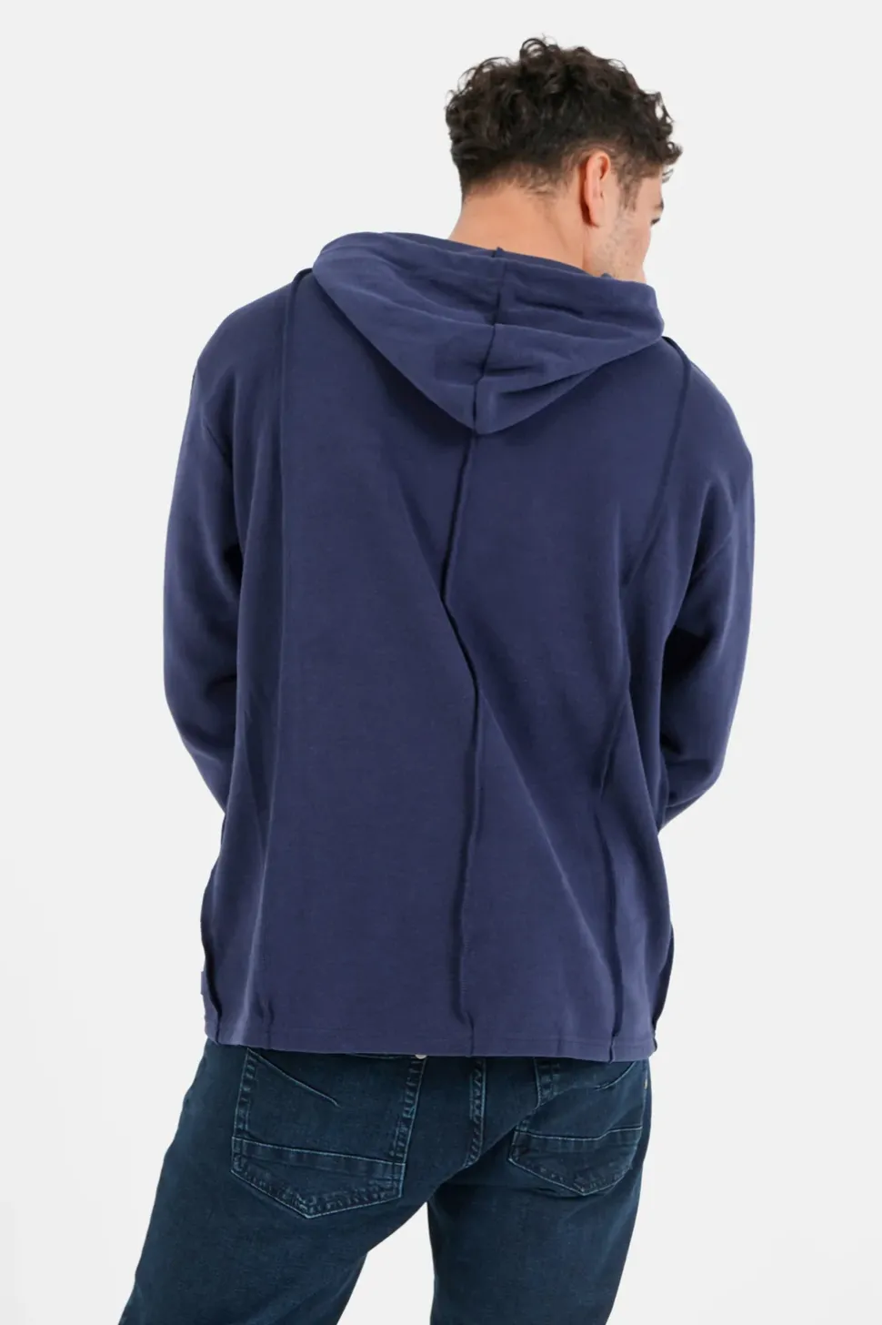 Coutures Exterieurs Sweatshirt Bleu Fonce