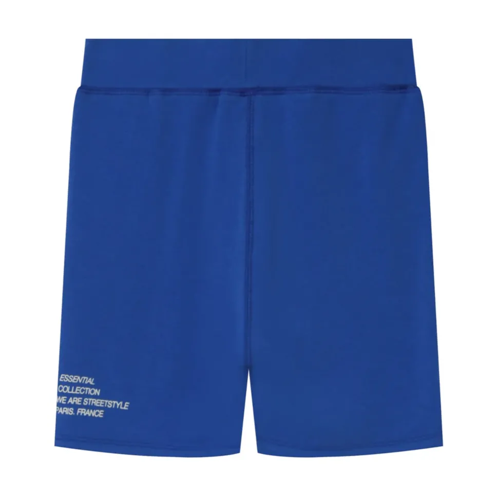 Cycliste Court Logo Imprime Bleu