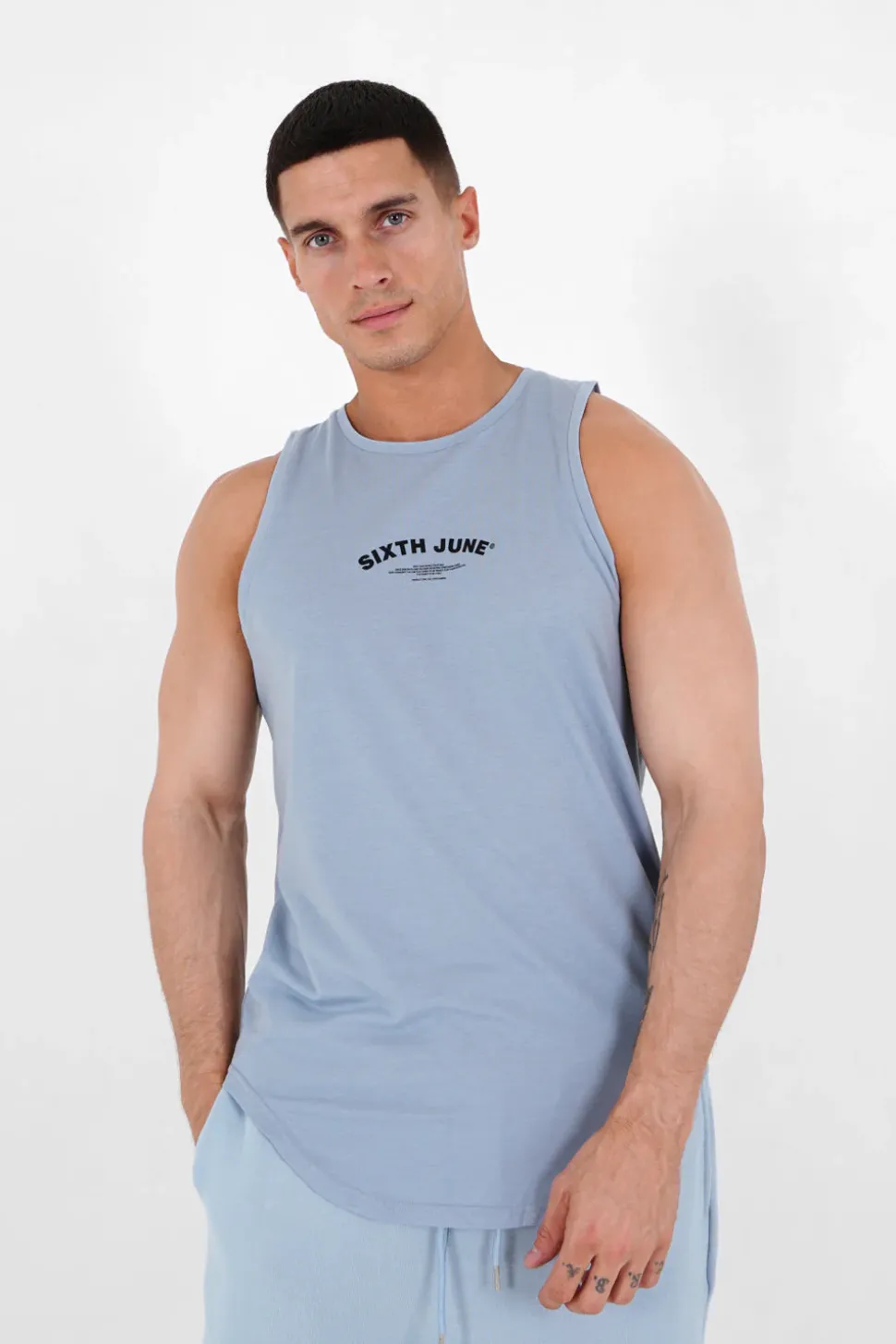 Debardeur Logo Incurve Bleu Clair