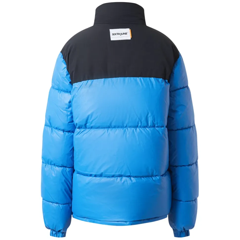 Doudoune Bicolore Logo Bleu