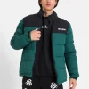 Doudoune Bicolore Logo Vert Fonce