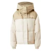 Doudoune Courte Bi Matiere Beige