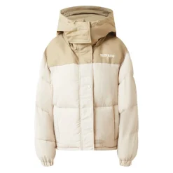 Doudoune Courte Bi Matiere Beige