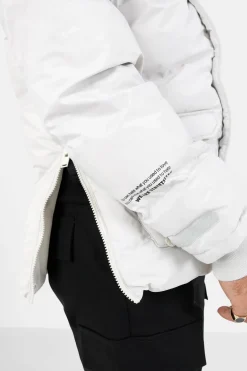 Doudoune Courte Details Gris Clair