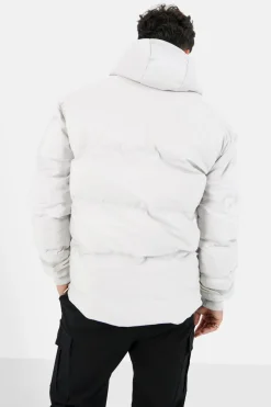 Doudoune Courte Details Gris Clair