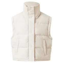 Doudoune Courte Manches Amovibles Beige